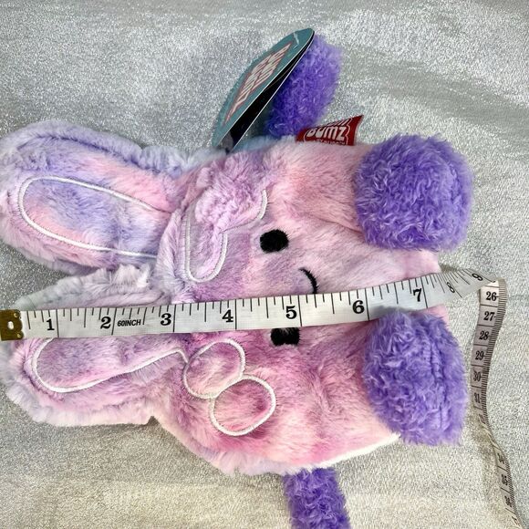 Kellytoy BumBumz 7.5" Groovy Petra Peace Sign Tie Dye Bunny Plush Tag & Sticker - Picture 9 of 11